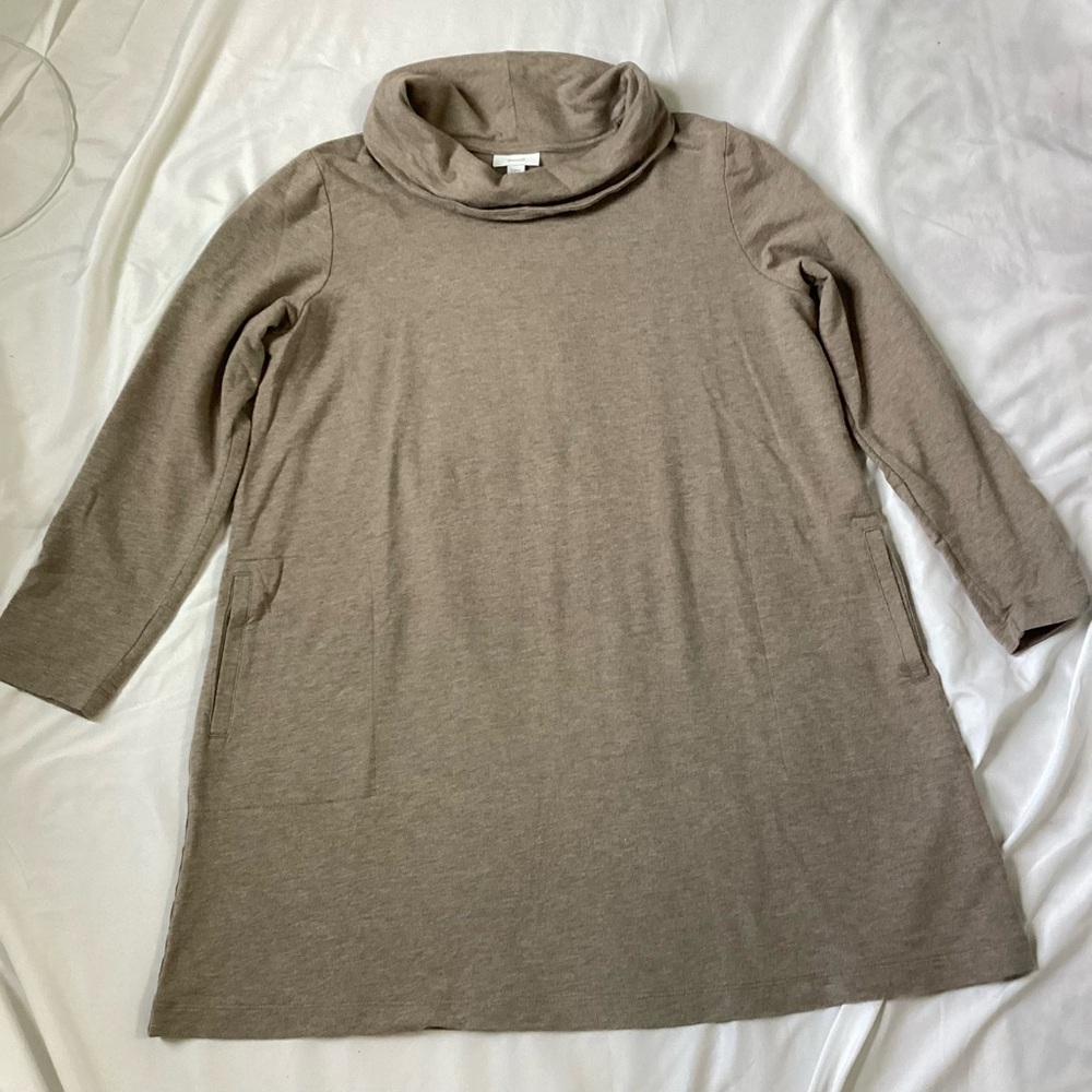 Pure Jill Pima Cotton Long Sleeve Pullover Shift Ladies Dress Size L